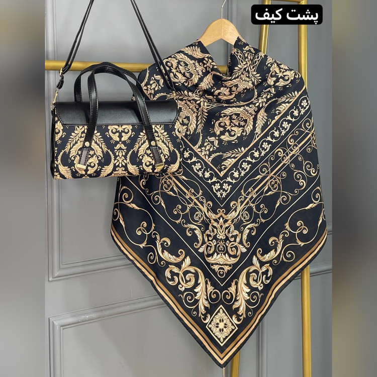 ست کیف و روسری الیزابت مشکی (B3)