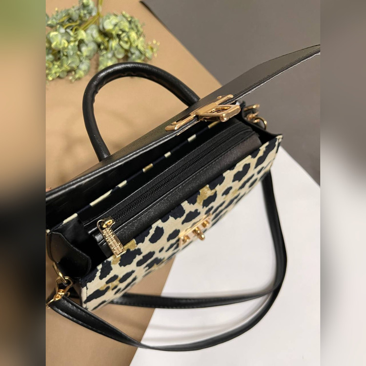 ست کیف و روسری مدوسا پلنگی سیااسکارف (A3)