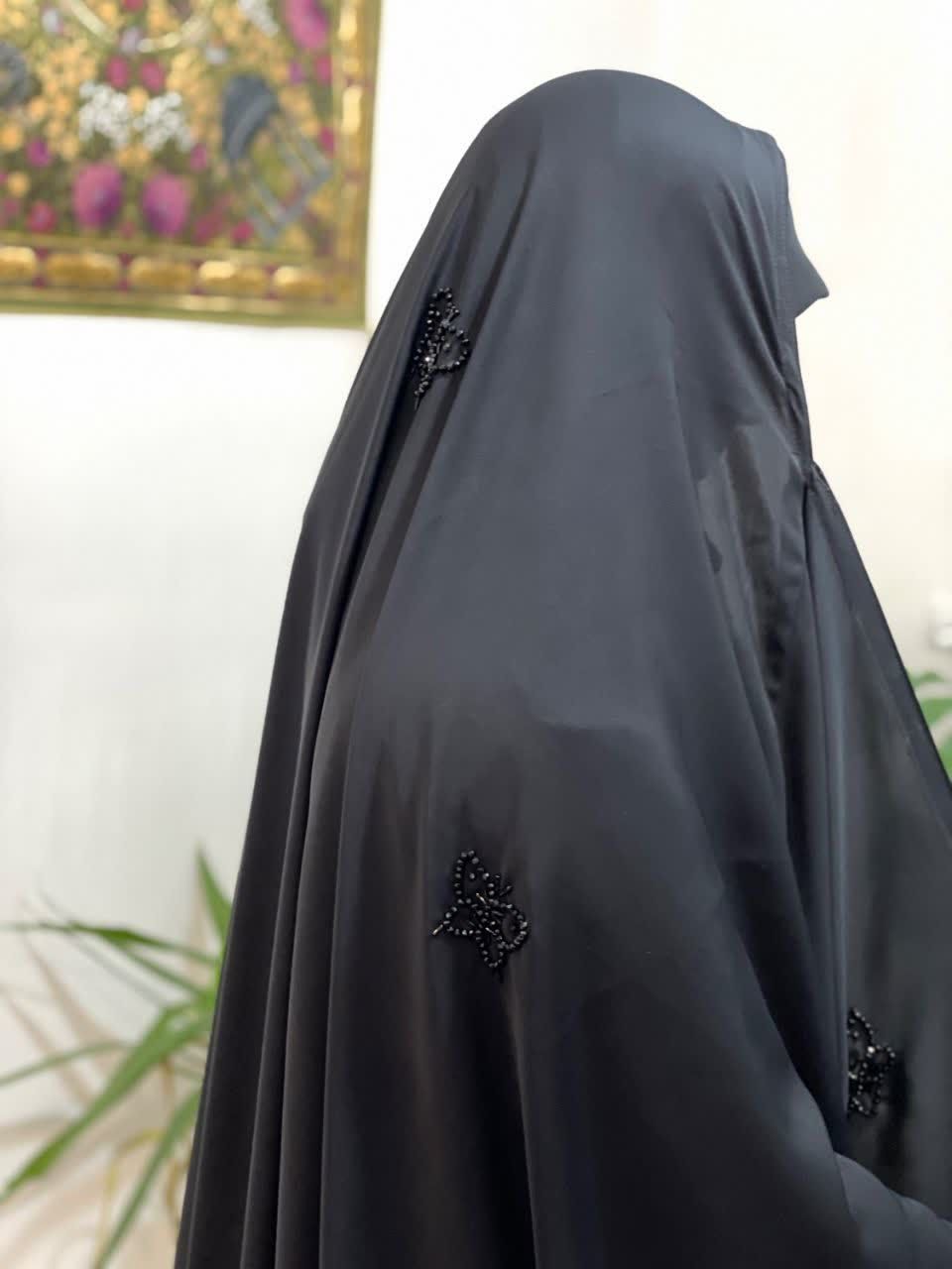 چادر عربی جواهردوزی مدل پروانه کریستال