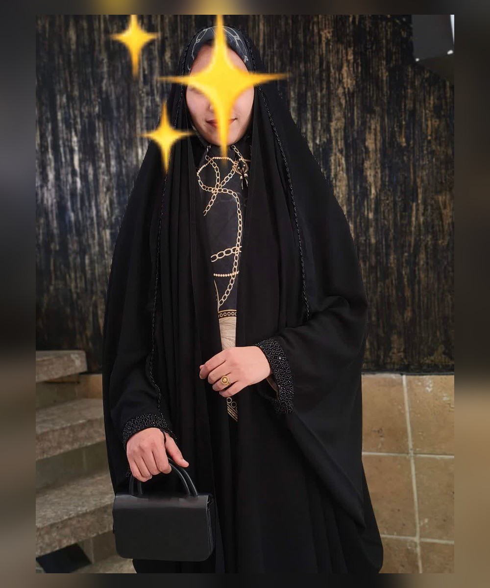 چادر عربی جواهردوزی پرکار حریر اسود