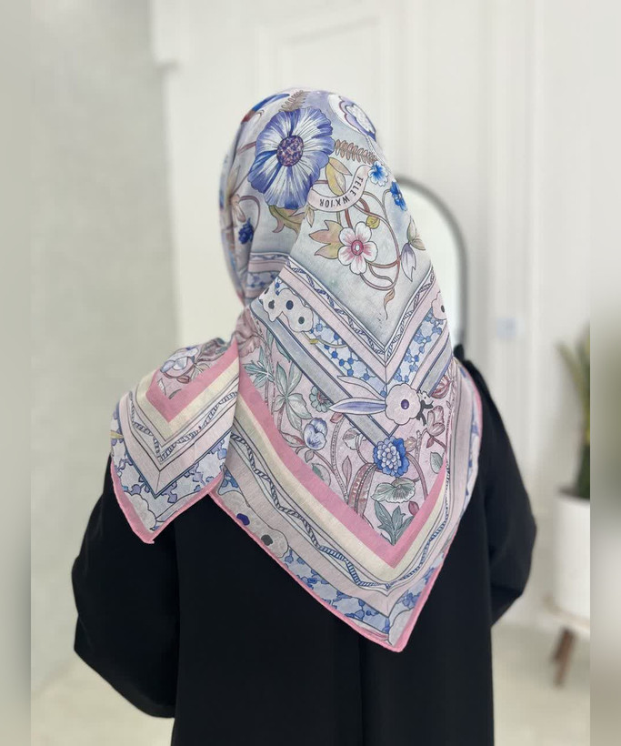 روسری نخی دخترانه طرحدار قواره ۱۰۰