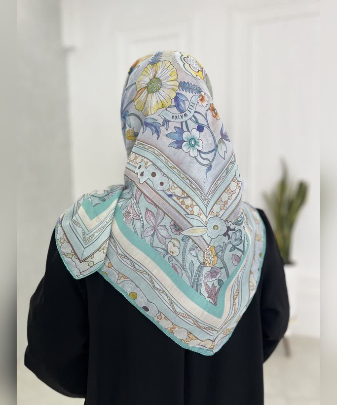 روسری نخی دخترانه طرحدار قواره ۱۰۰