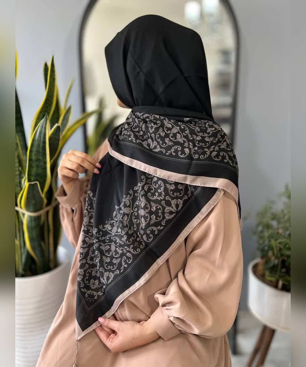 روسری سوپرنخ نقش اسلیمی قواره ۱۲۰