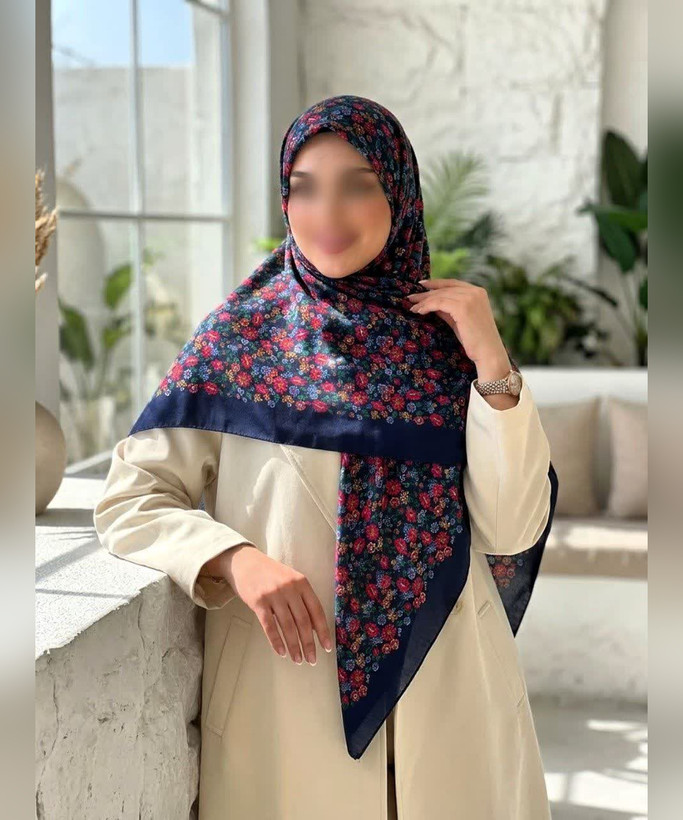 روسری کرپنخ گلدار قواره ۱۴۰