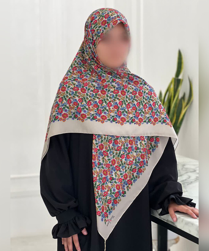 روسری کرپنخ گلدار قواره ۱۴۰