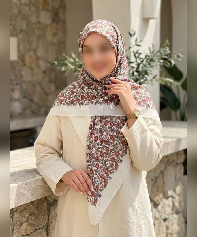 روسری کرپنخ گلدار قواره ۱۴۰