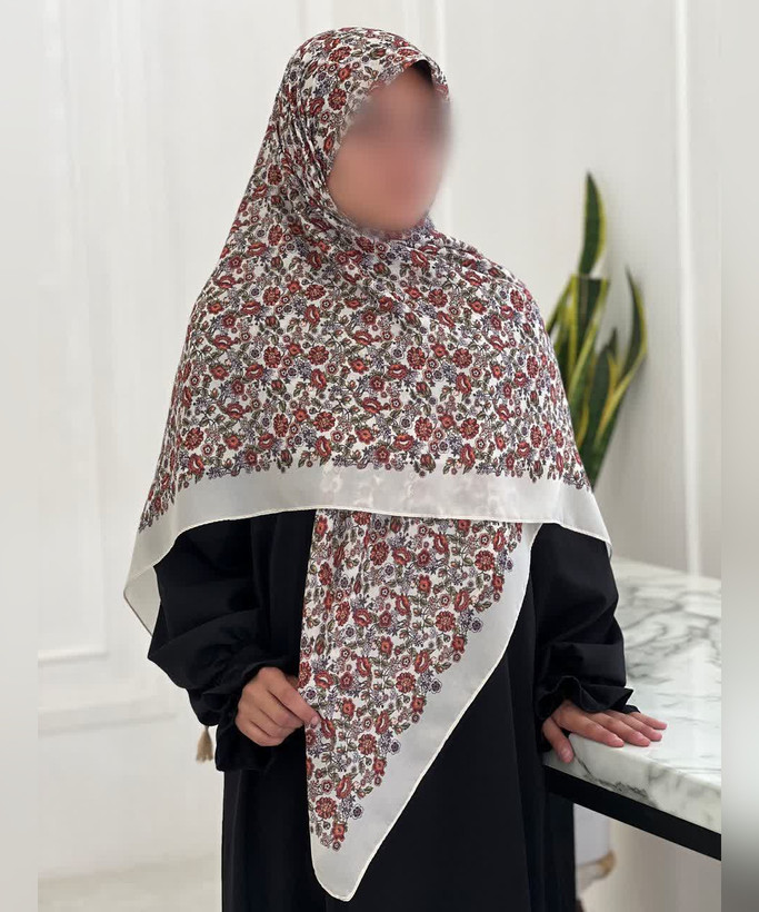 روسری کرپنخ گلدار قواره ۱۴۰