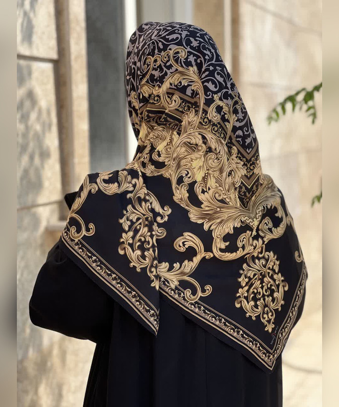 روسری حریر ابریشم طرح کلاسیک قواره ۱۲۰