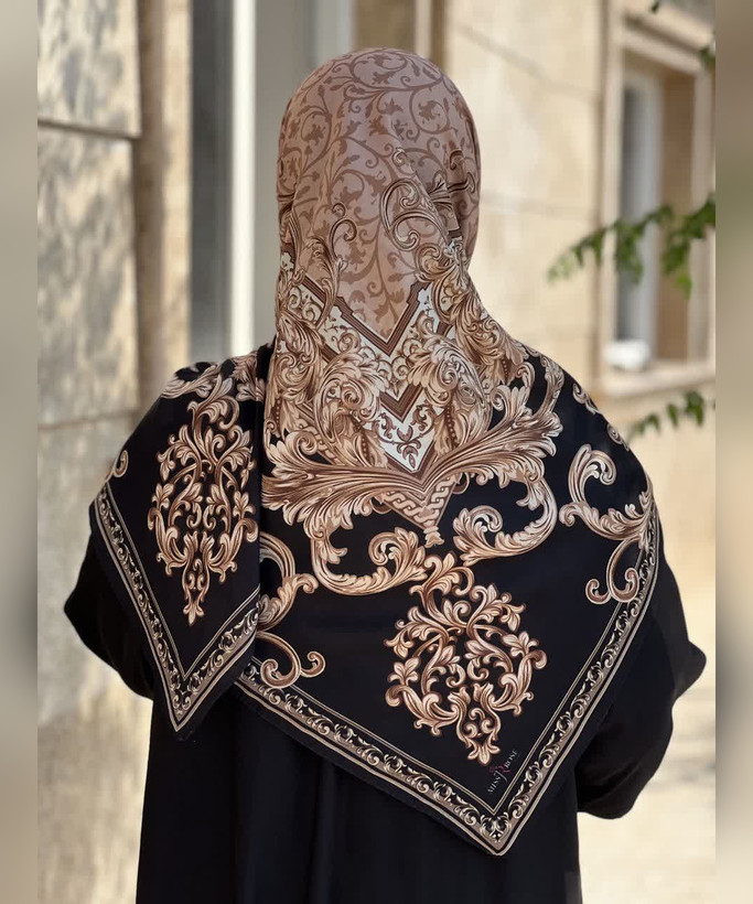 روسری حریر ابریشم طرح کلاسیک قواره ۱۲۰