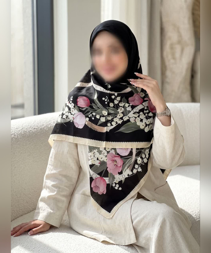 روسری سوپرنخ گلدار قواره ۱۴۰