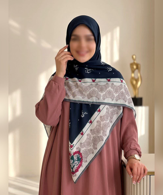 روسری نخی طرح ترنج قواره ۱۴۰