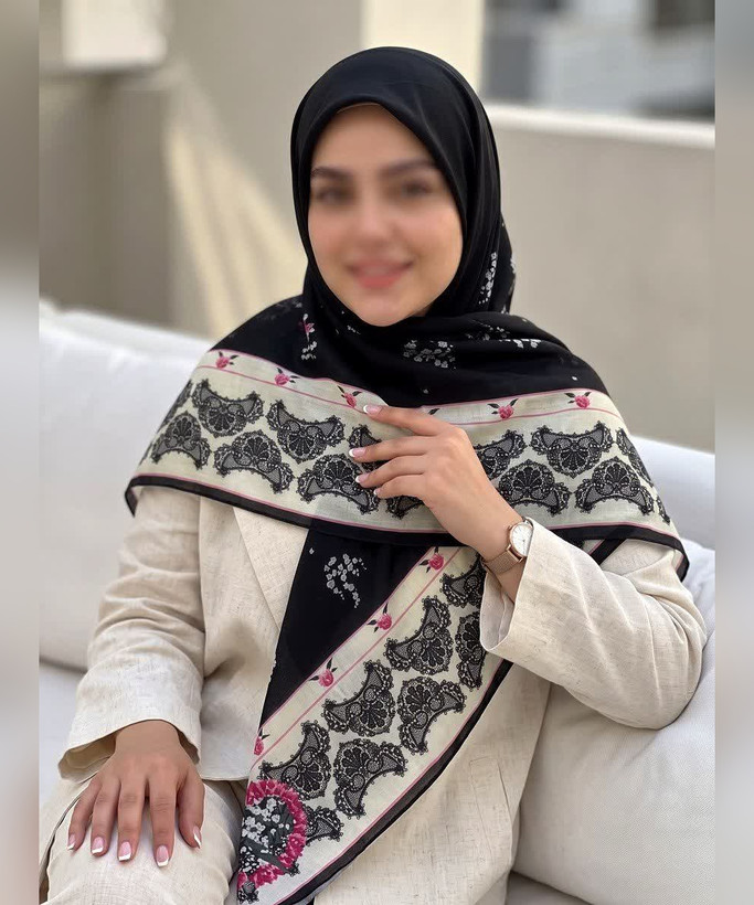 روسری نخی طرح ترنج قواره ۱۴۰