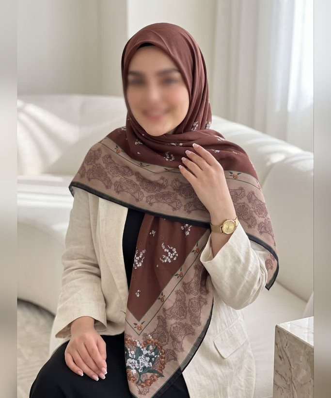 روسری نخی طرح ترنج قواره ۱۴۰