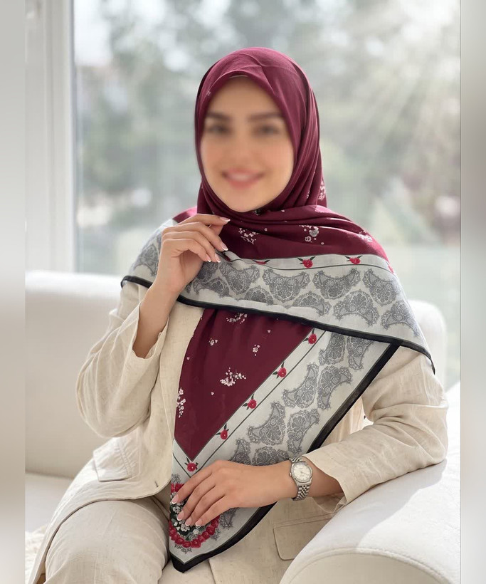 روسری نخی طرح ترنج قواره ۱۴۰