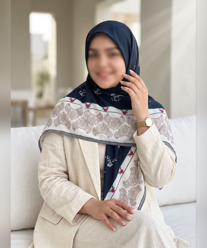 روسری نخی طرح ترنج قواره ۱۴۰