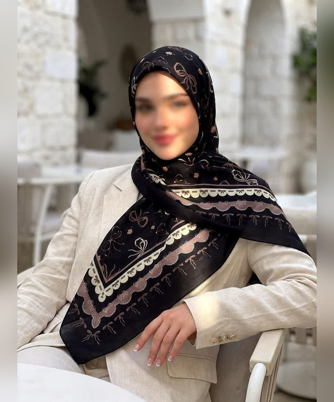 روسری سوپرنخ طرح دالبر قواره ۱۴۰