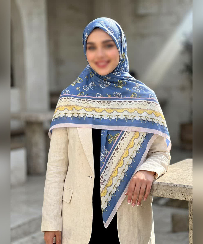 روسری سوپرنخ طرح دالبر قواره ۱۴۰