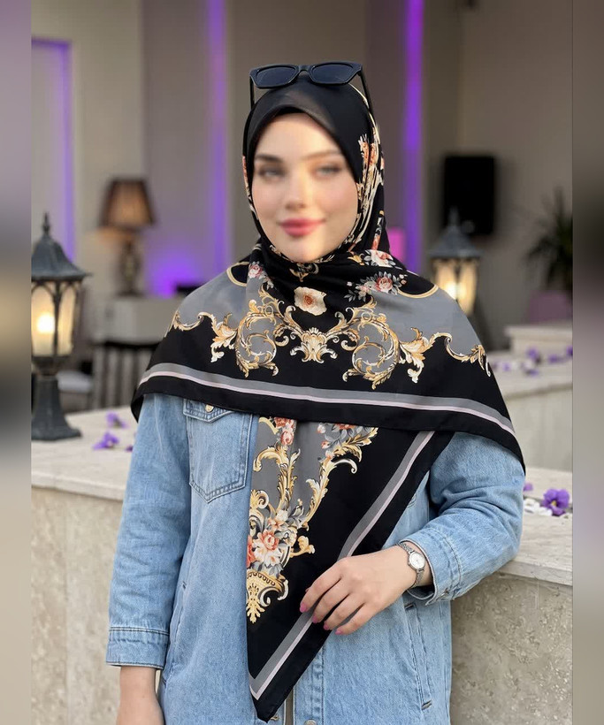 روسری کرپنخ طرح سلطنتی قواره ۱۴۰
