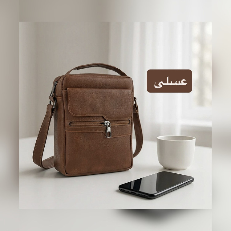 کیف دوشی مردانه چرم مصنوعی کد ۷۱۹۶ - نمای 3
