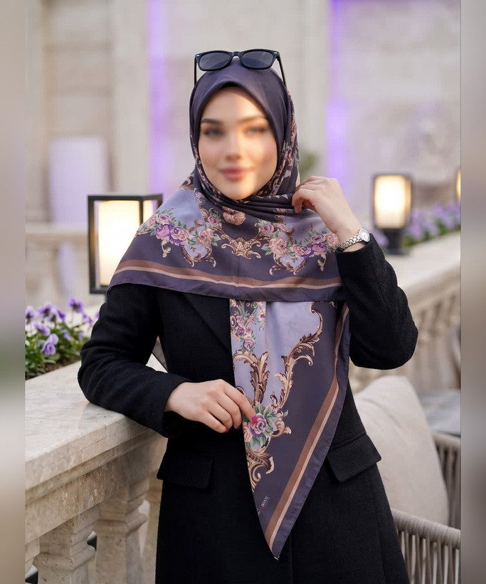 روسری کرپنخ طرح سلطنتی قواره ۱۴۰