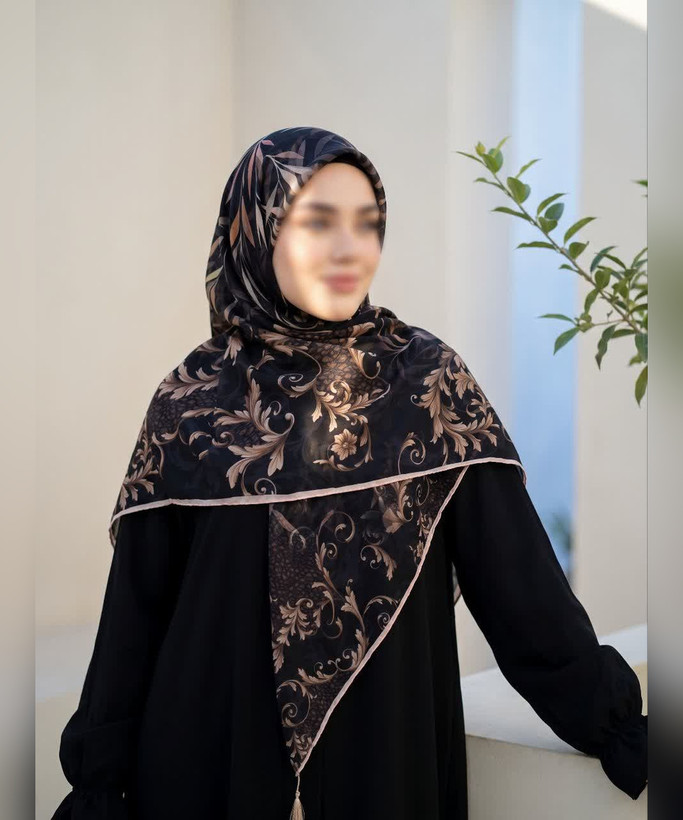 روسری کرپنخ طرح برگ سوزنی قواره ۱۴۰