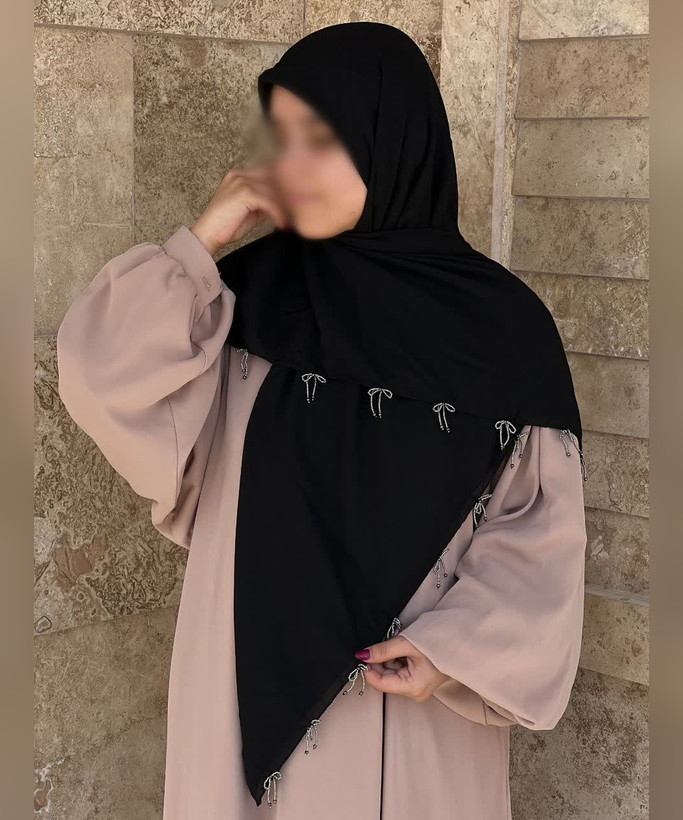 روسری کرپنخ پاپیون ملیلهدوزی قواره ۱۲۰