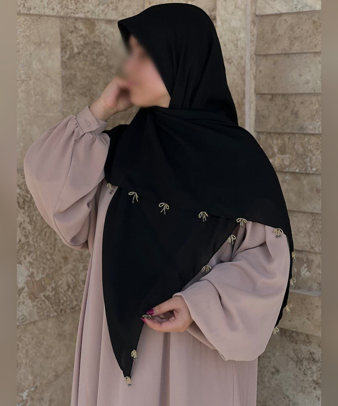 روسری کرپنخ پاپیون ملیلهدوزی قواره ۱۲۰