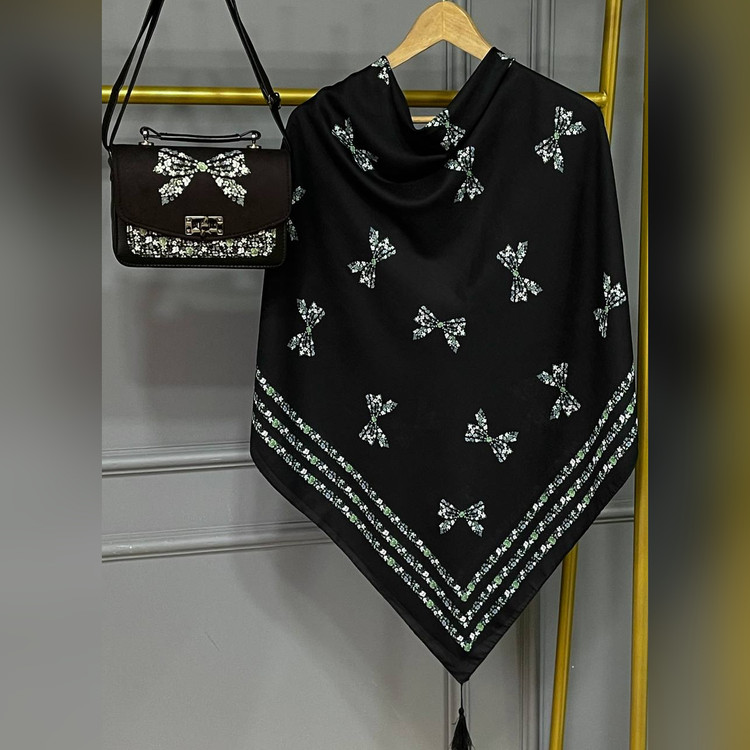 ست کیف و روسری طرح پاپیون رزگل (B2)