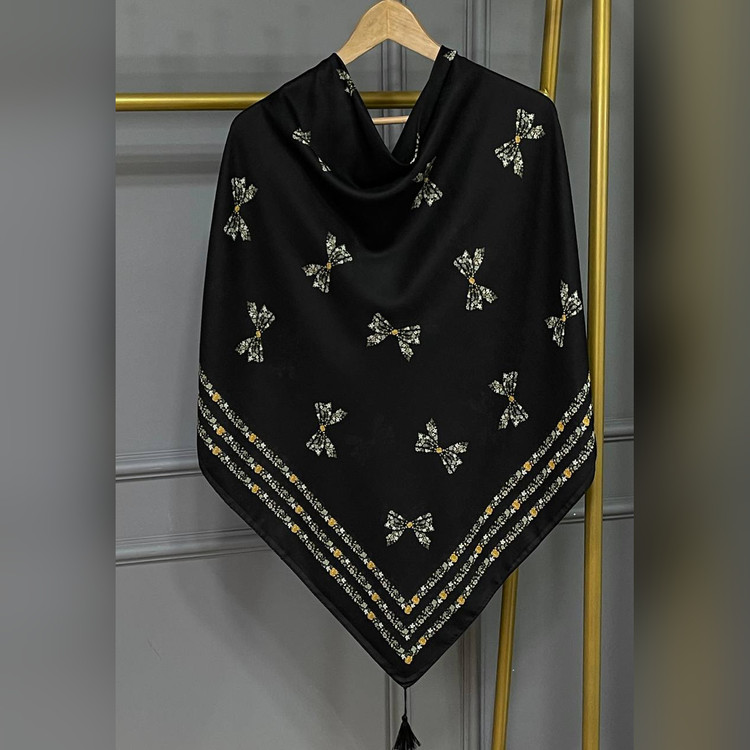 ست کیف و روسری طرح پاپیون رزگل (B2)