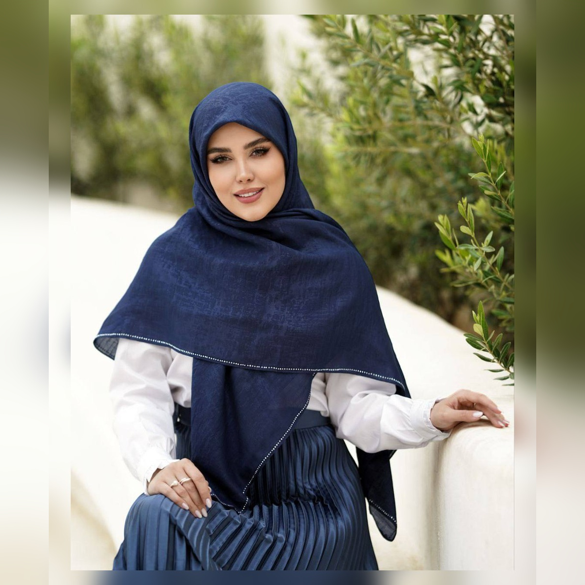 روسری اسلپ پتینه دورنگین قواره 135